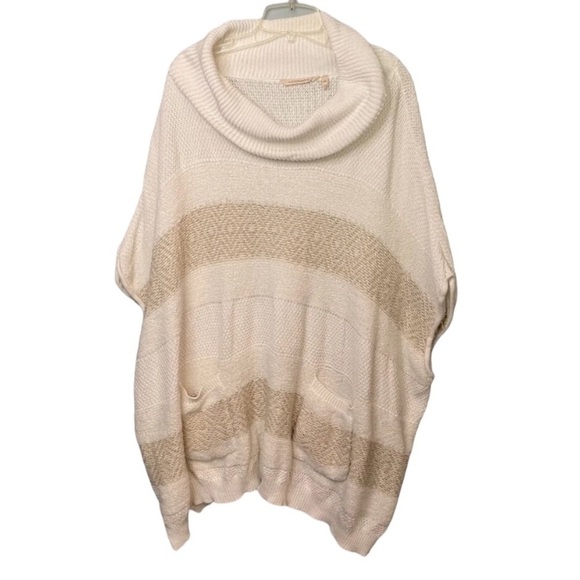 Soft Surroundings Cowl Neck Sleeveless Oversized Tunic Sweater Cream Size L/XL - Picture 1 of 4